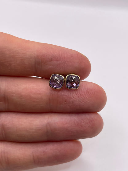 9ct gold amethyst earrings