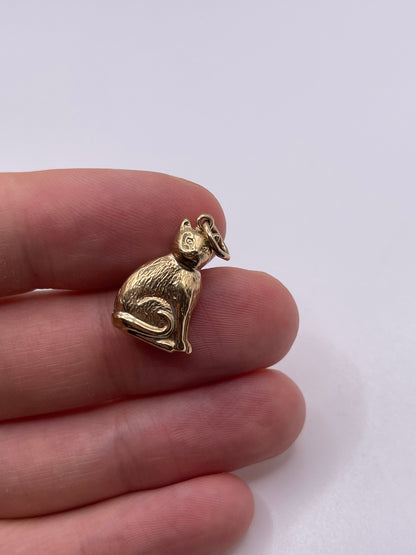 9ct gold cat charm