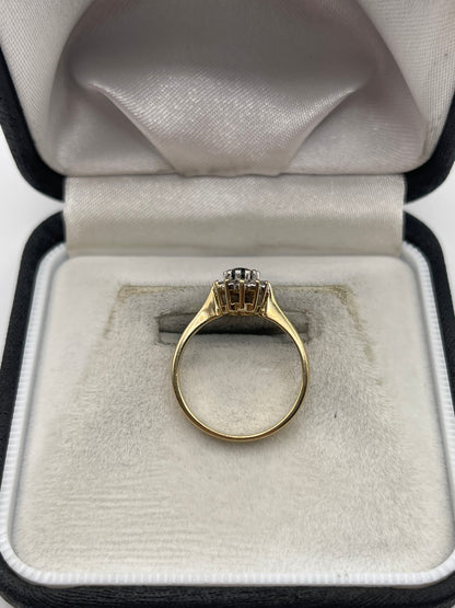 9ct gold topaz and diamond ring