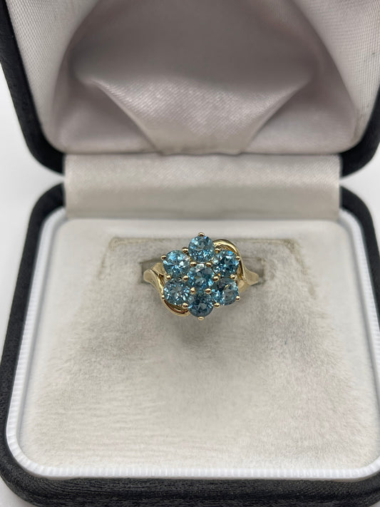 9ct gold topaz cluster ring