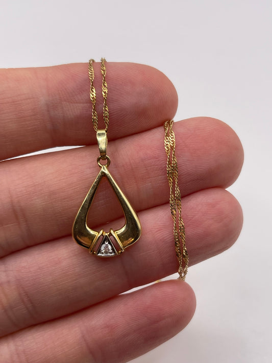 9ct gold cz necklace