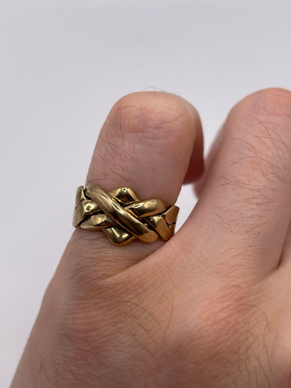 9ct gold puzzle ring