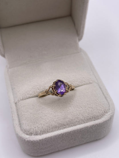 9ct gold amethyst ring