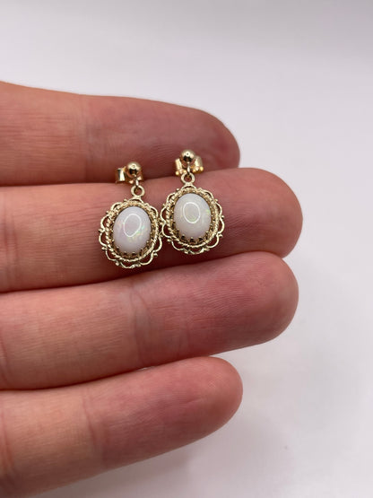 9ct gold opal earrings