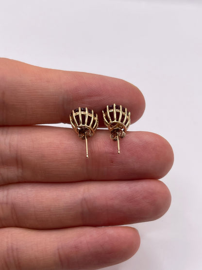 9ct gold ruby earrings