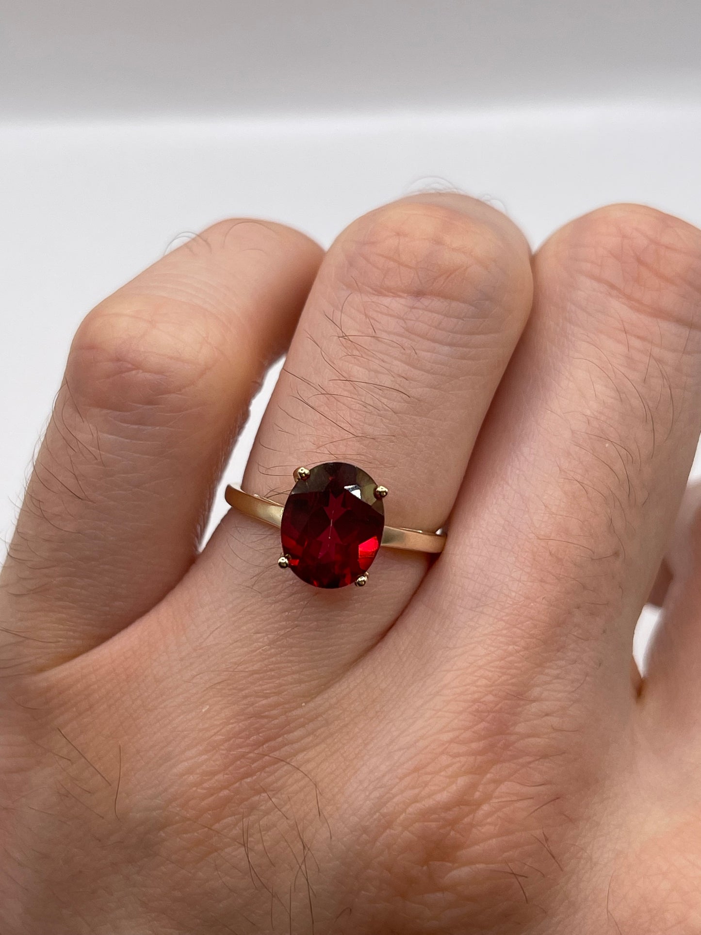9ct gold cherry topaz ring