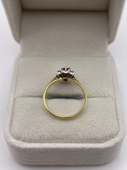 18ct gold ruby and diamond ring