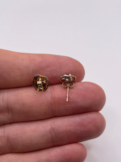 9ct gold ruby earrings