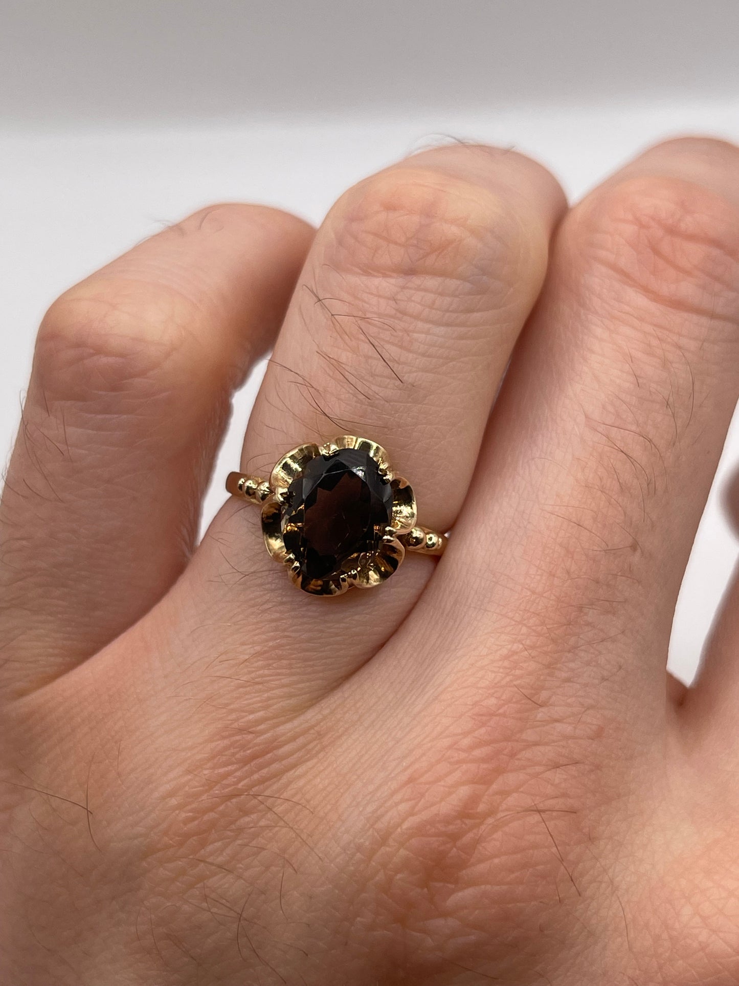 9ct gold Smokey quartz ring