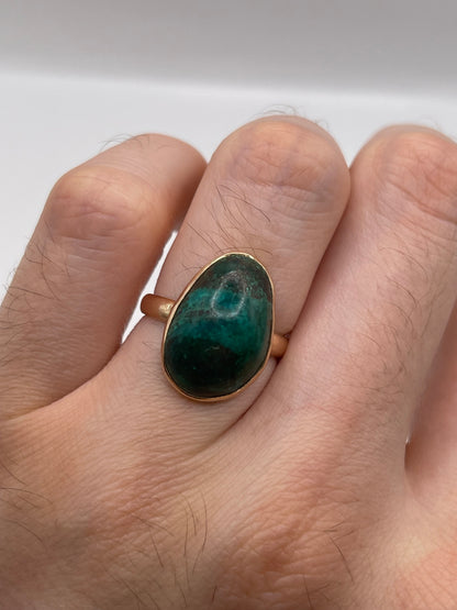 14ct rose gold turquoise ring
