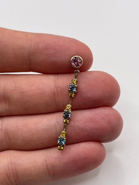 9ct gold multi gemstone pendant