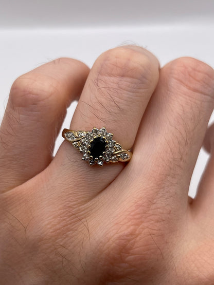 9ct gold sapphire and diamond ring