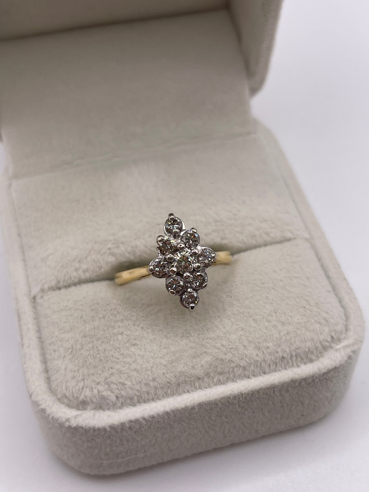 18ct gold diamond cluster ring