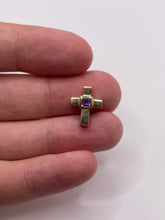Load image into Gallery viewer, 9ct gold amethyst cross pendant
