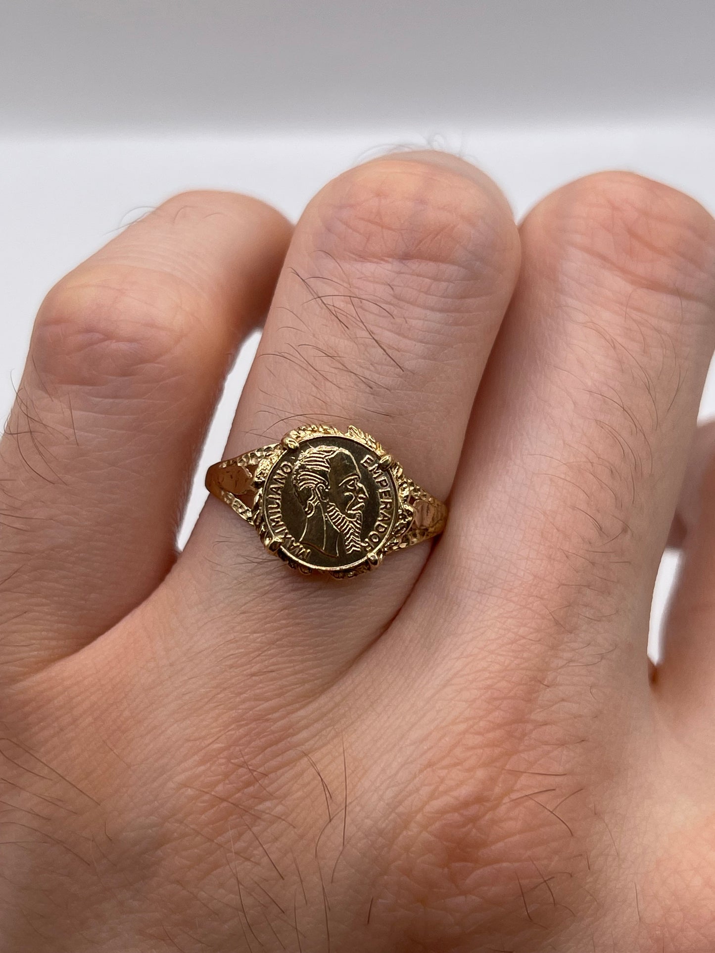 9ct gold coin ring