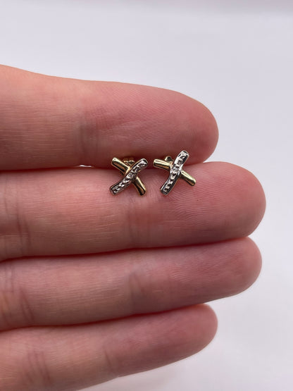 9ct gold diamond earrings
