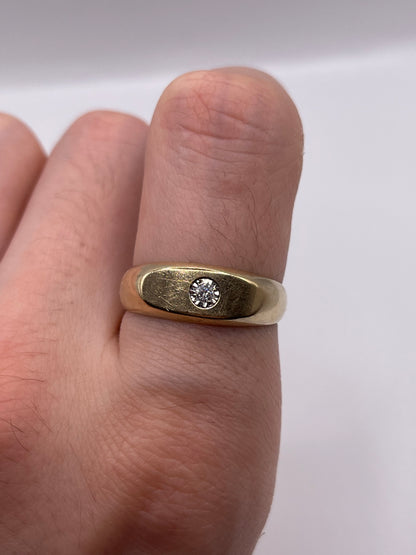 9ct gold diamond signet ring
