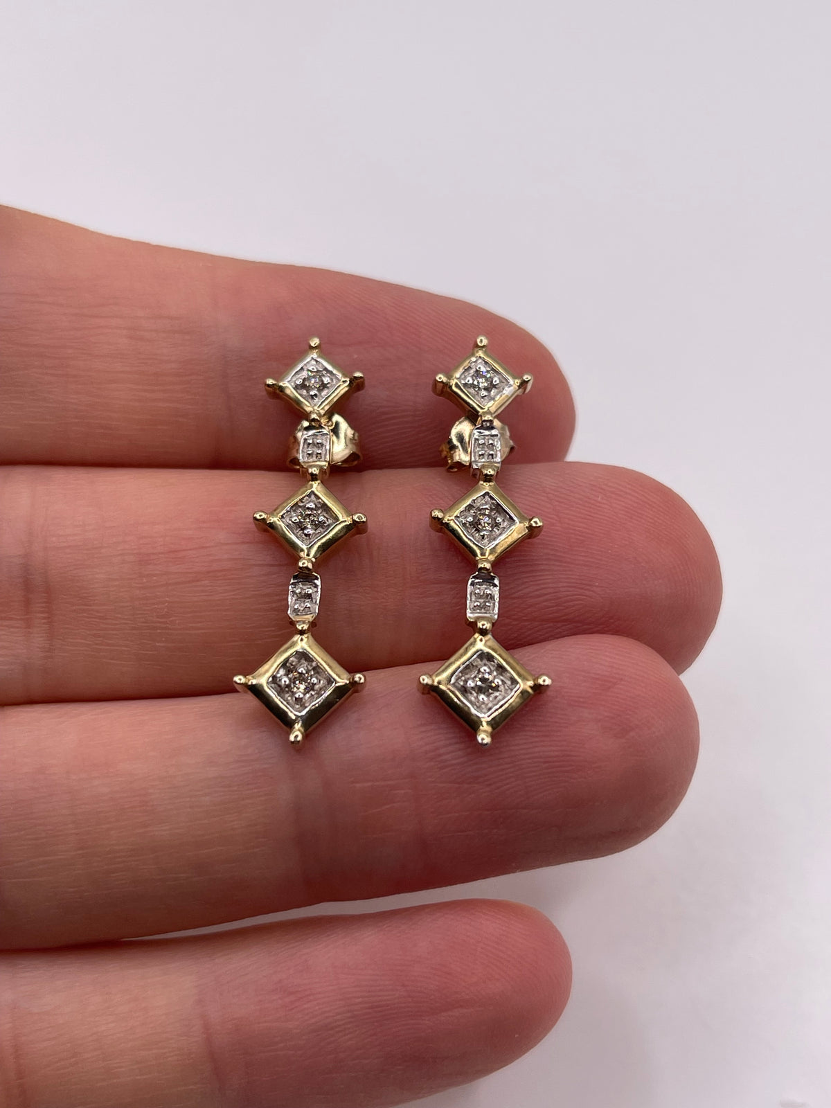 9ct gold diamond earrings