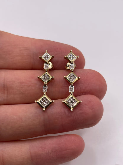 9ct gold diamond earrings