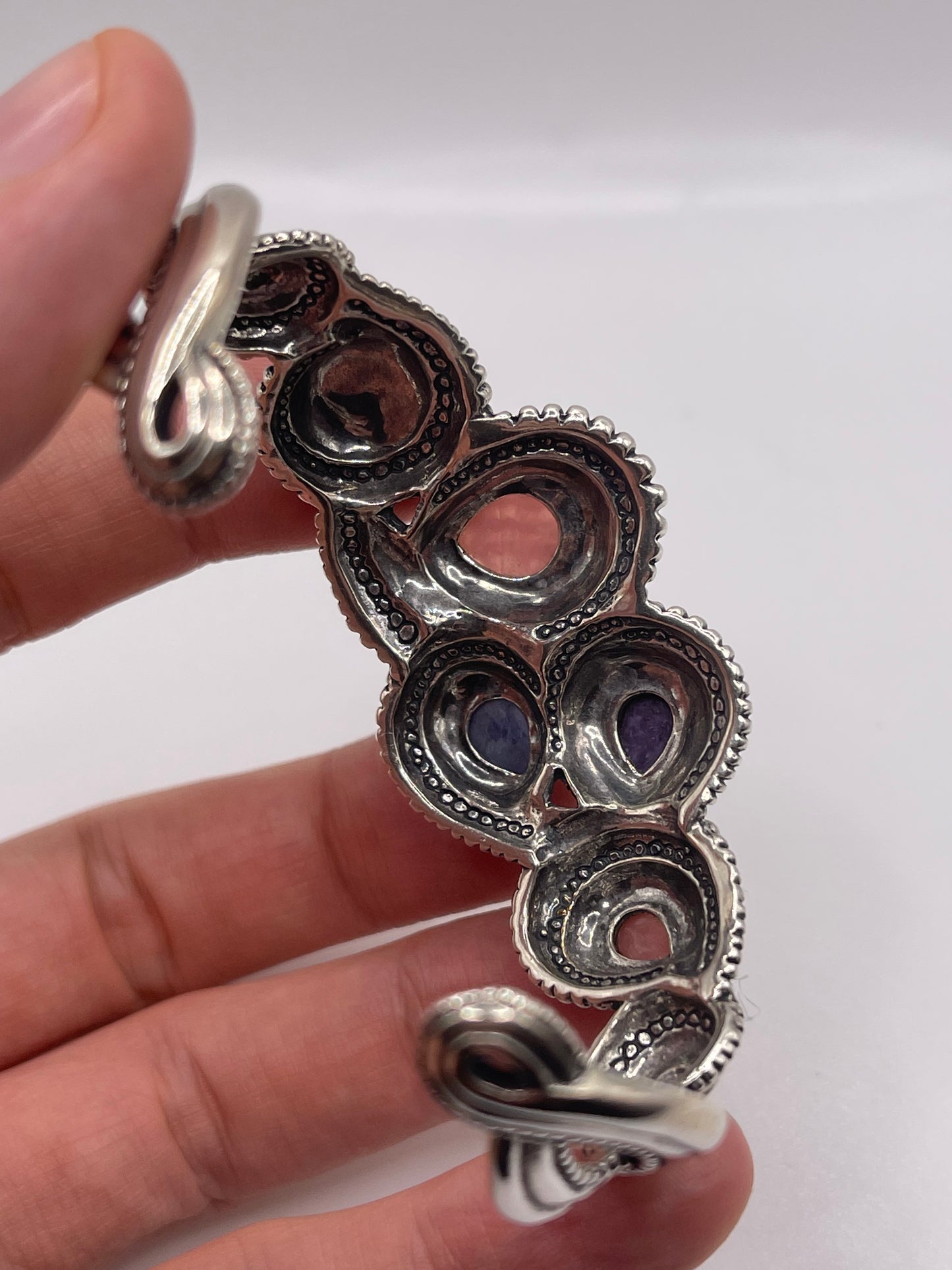 Silver gemstone bangle