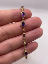 Load image into Gallery viewer, 9ct gold amethyst bracelet
