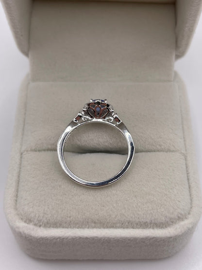 9ct white gold tanzanite and diamond ring