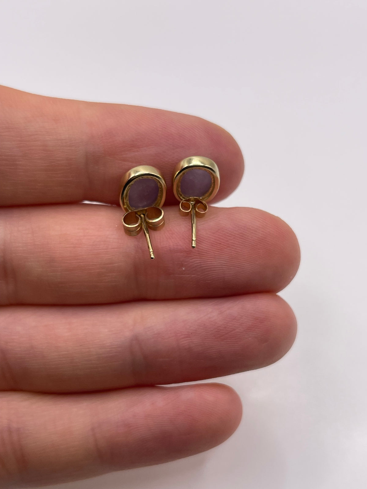 9ct gold jade earrings