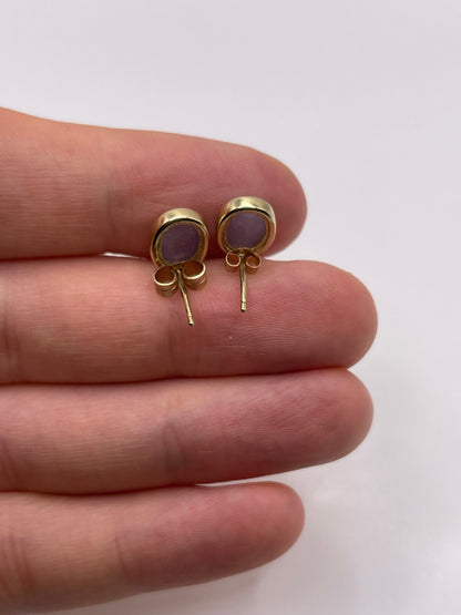 9ct gold jade earrings
