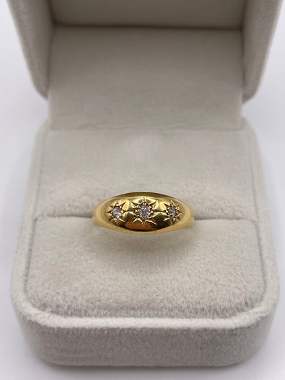 18ct gold diamond gypsy ring