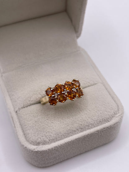 9ct gold citrine and zircon ring