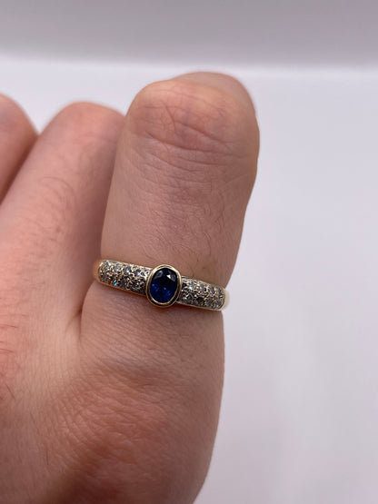 9ct gold sapphire and diamond ring