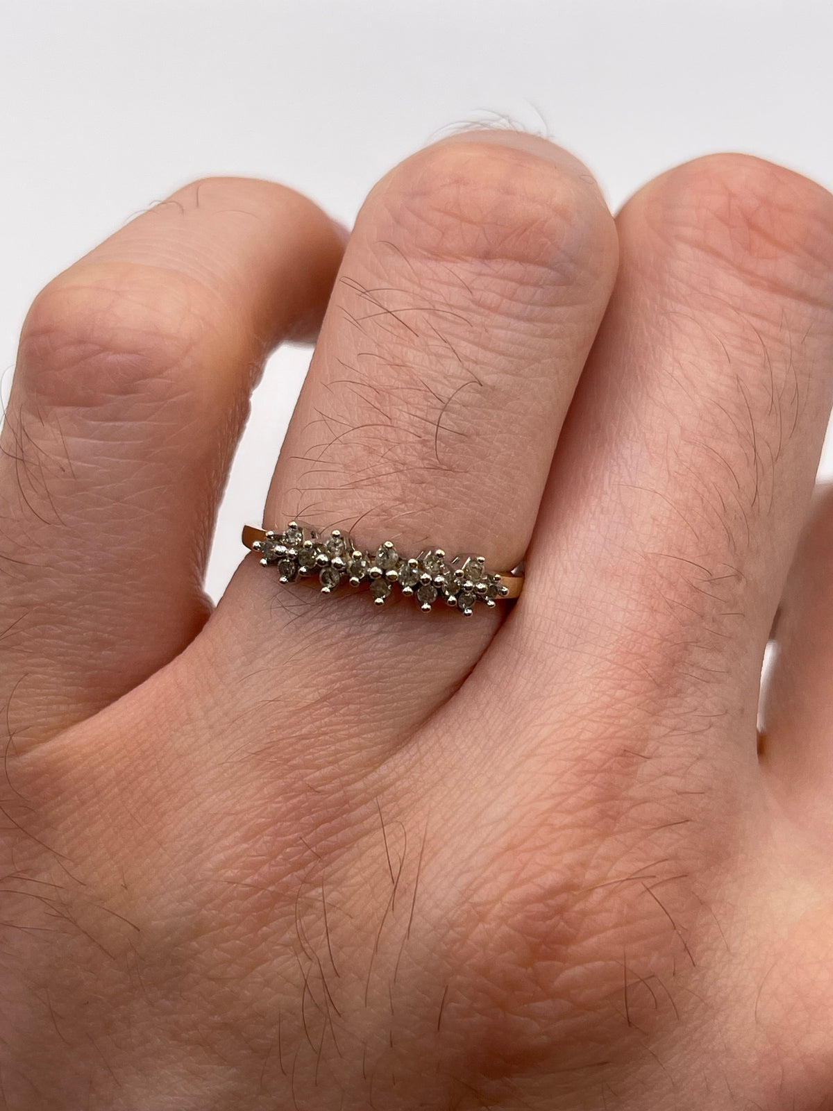9ct gold diamond cluster ring