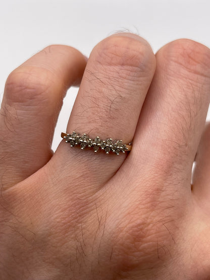 9ct gold diamond cluster ring