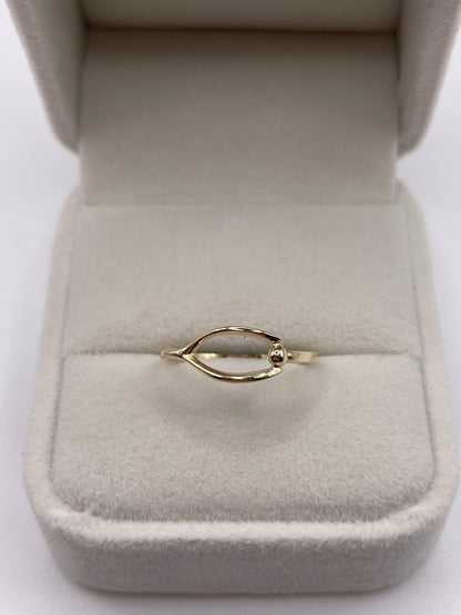 9ct gold wishbone ring
