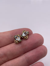 Load image into Gallery viewer, 9ct gold quartz cluster earrings
