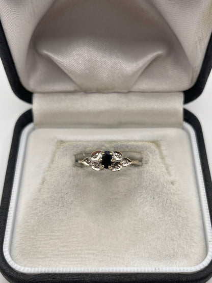 9ct gold sapphire and diamond ring