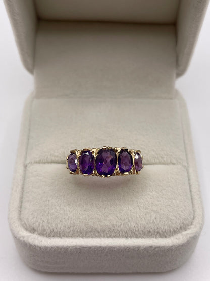 9ct gold amethyst ring