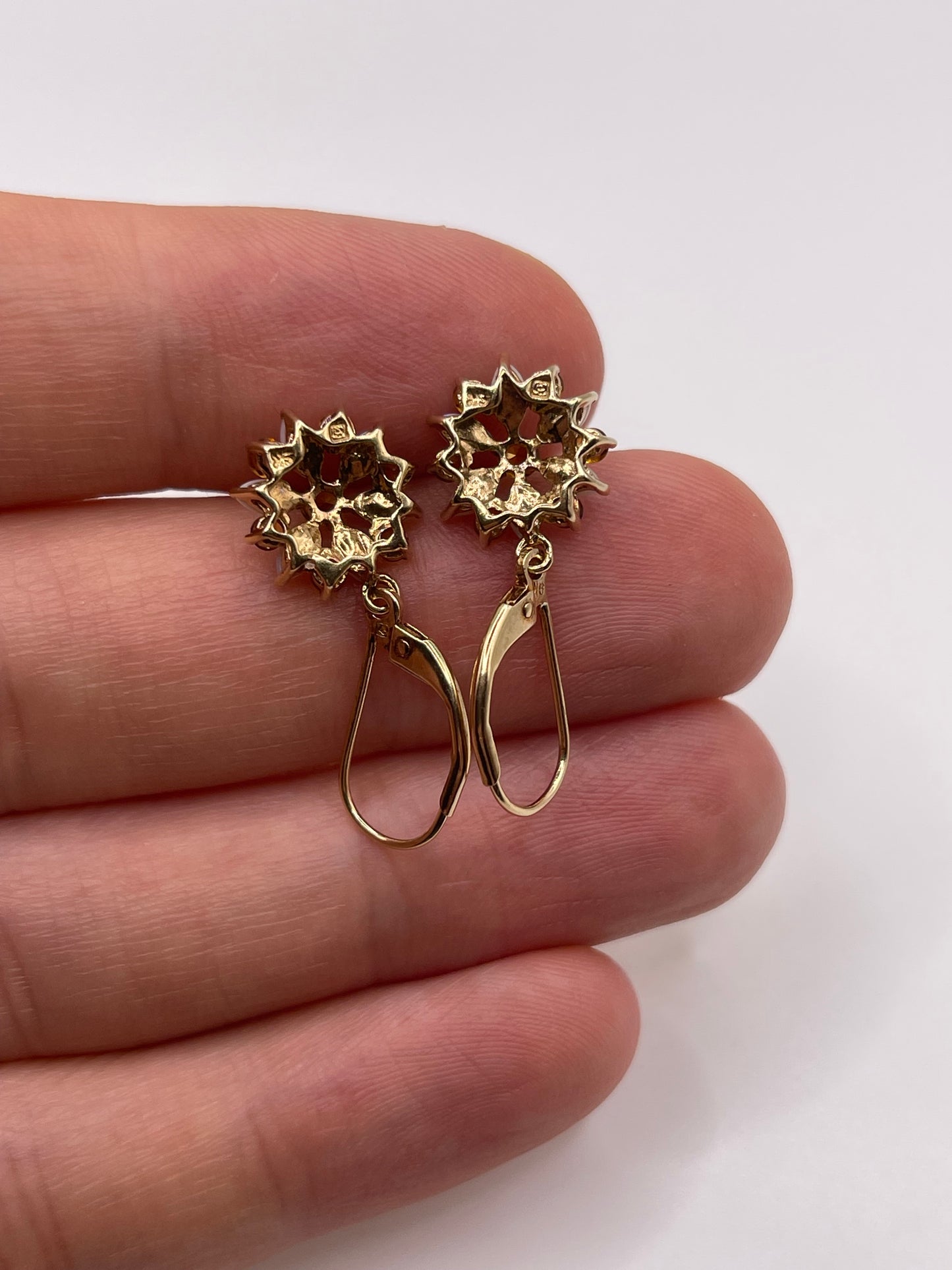 9ct gold opal and citrine earrings