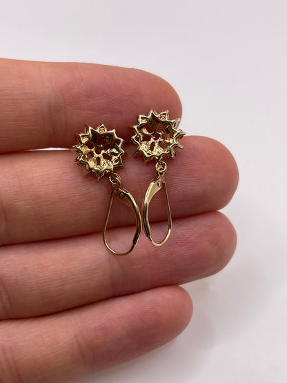 9ct gold opal and citrine earrings