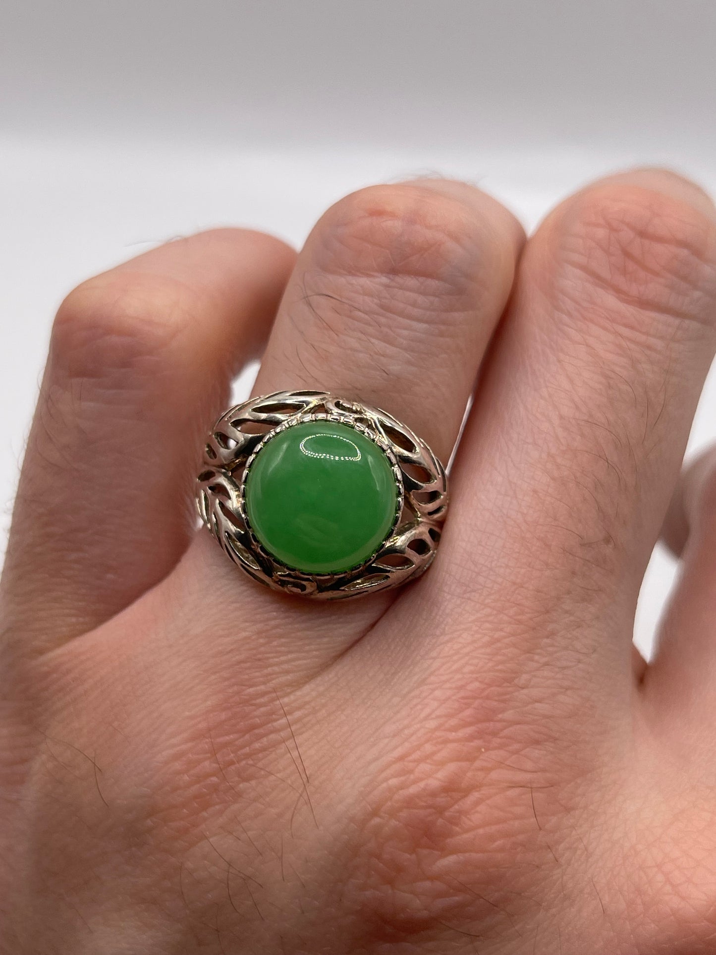 Silver gemstone ring