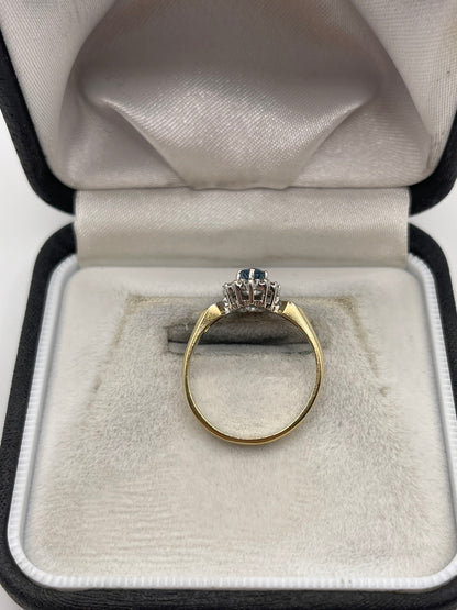 9ct gold topaz and diamond ring