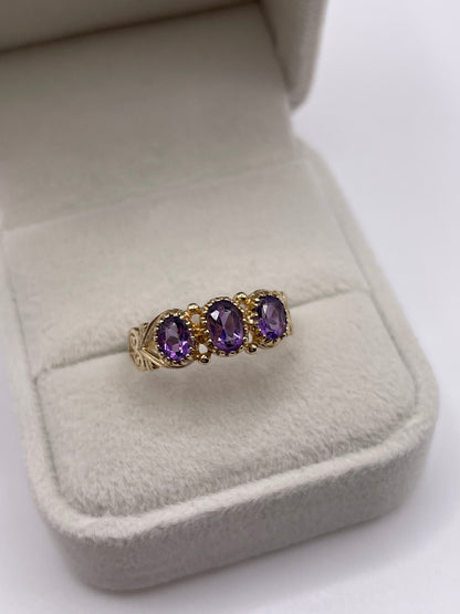 9ct gold amethyst ring
