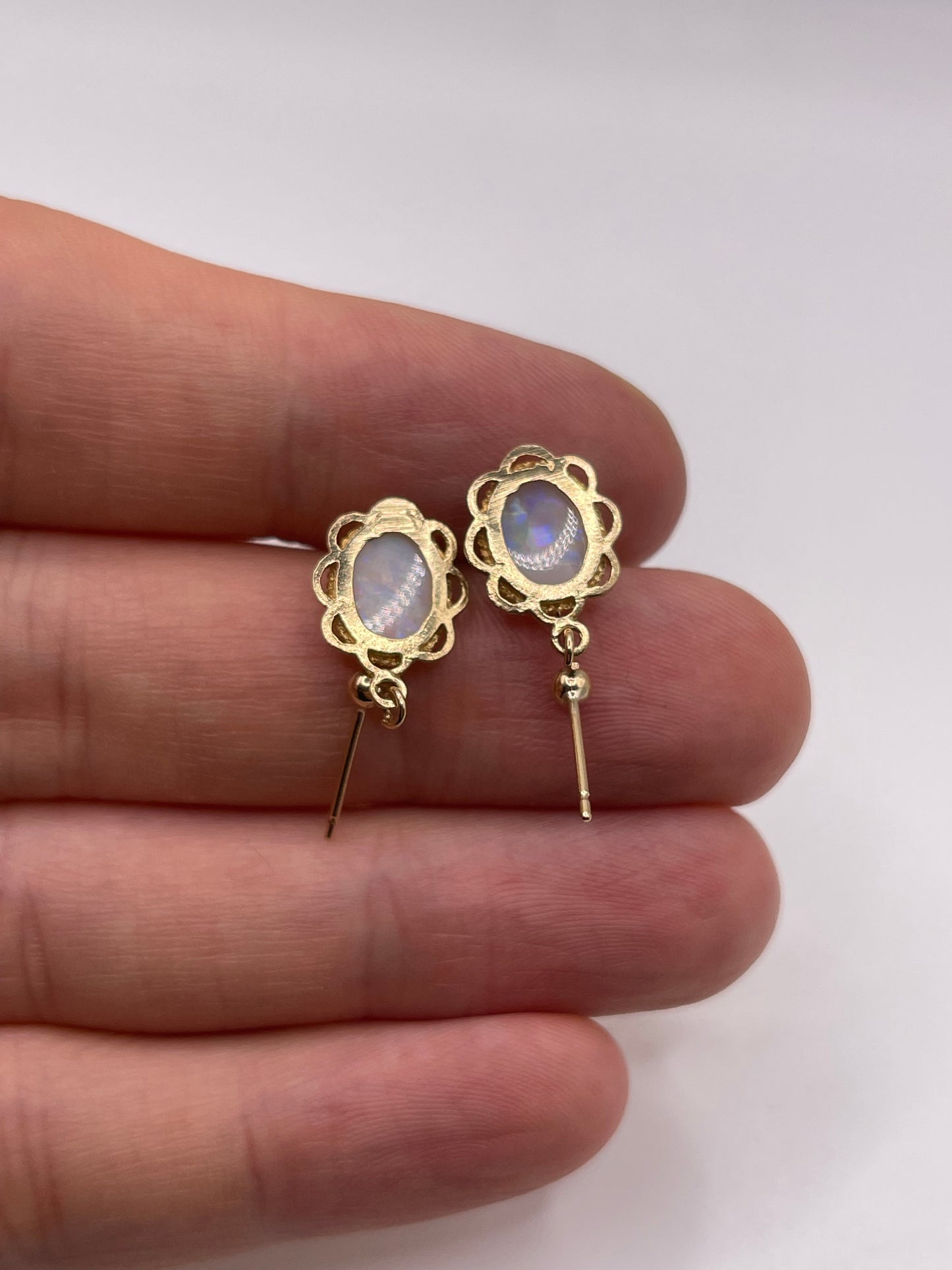 9ct gold opal earrings