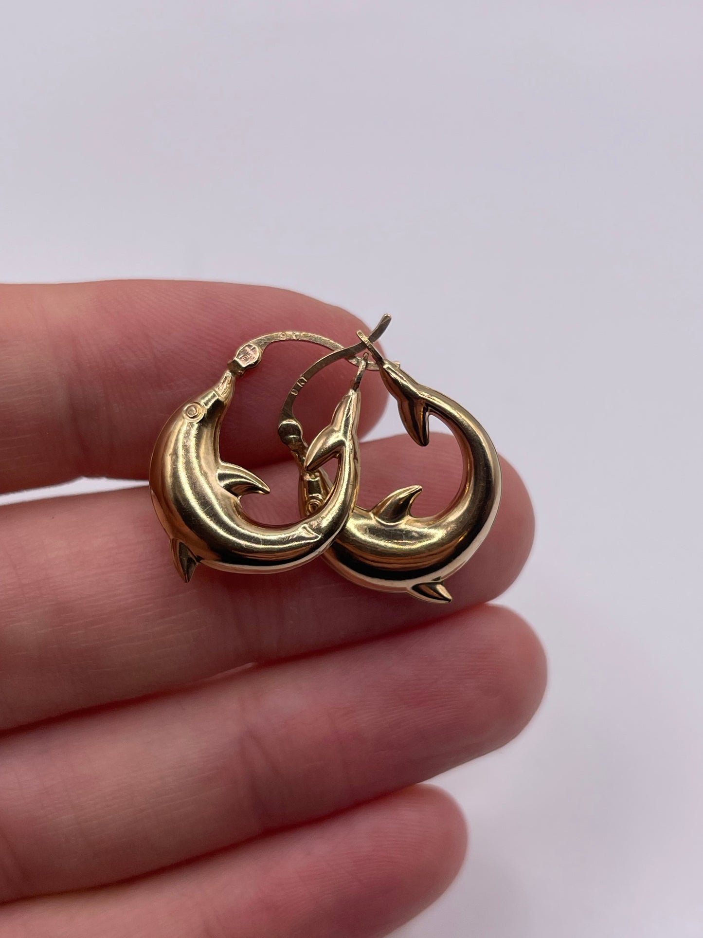 9ct gold dolphin earrings