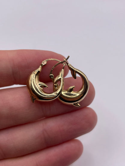 9ct gold dolphin earrings