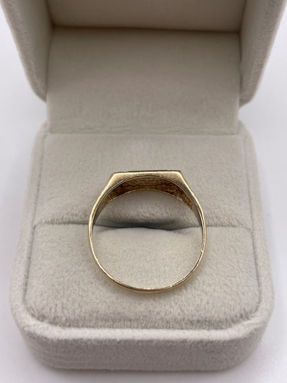 9ct gold diamond signet ring