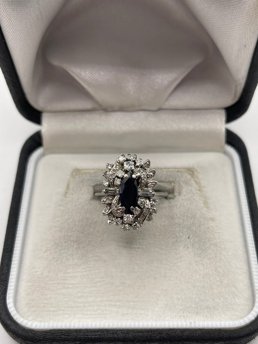 18ct white gold sapphire and diamond ring