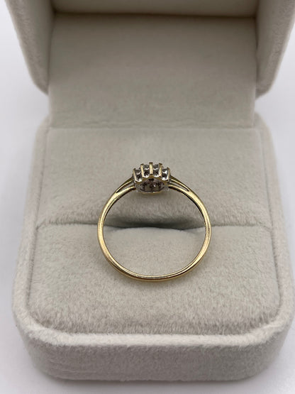 9ct gold diamond cluster ring