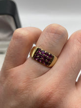 Load image into Gallery viewer, 9ct gold almandine garnet ring
