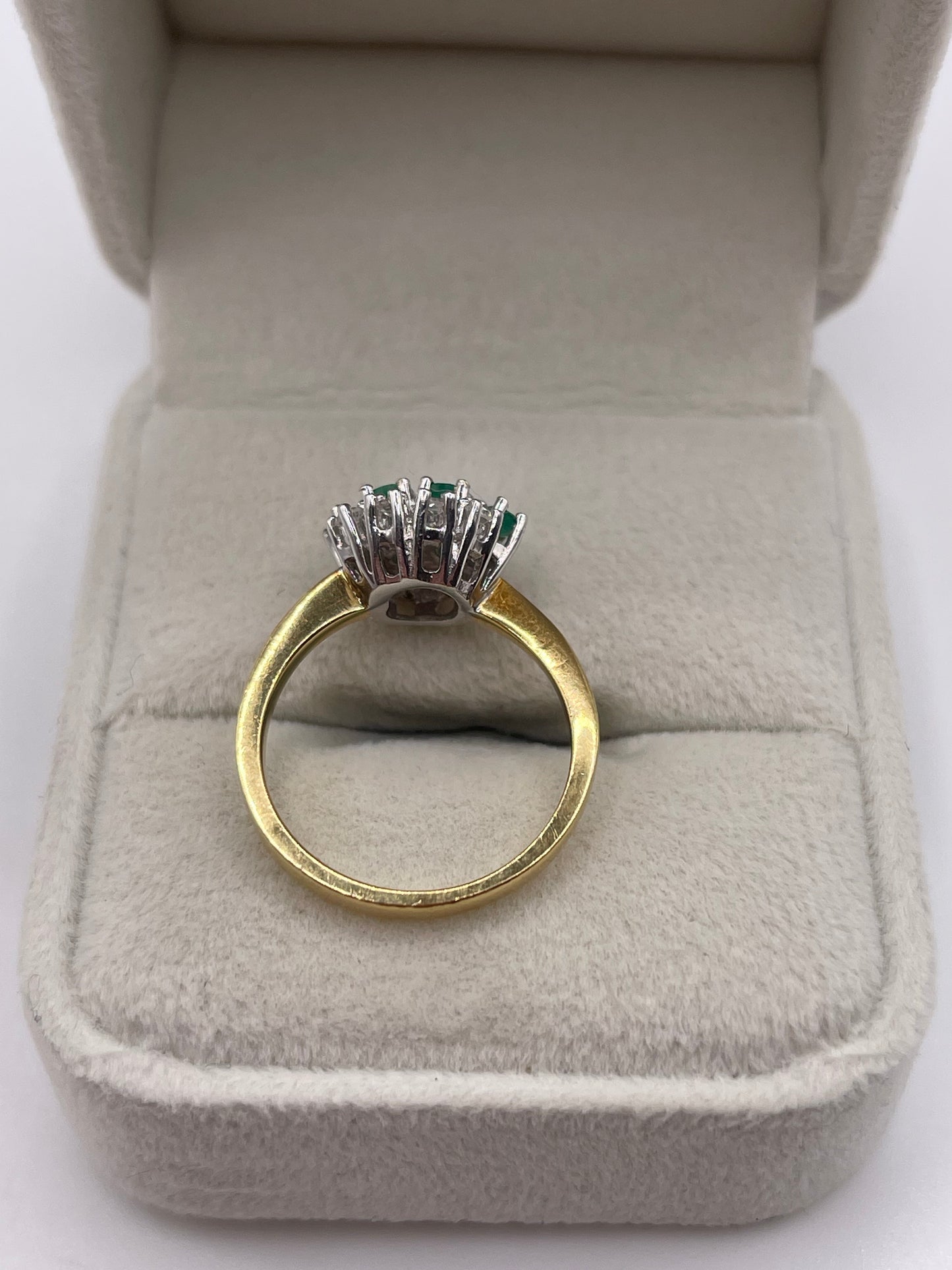 18ct gold emerald and diamond ring